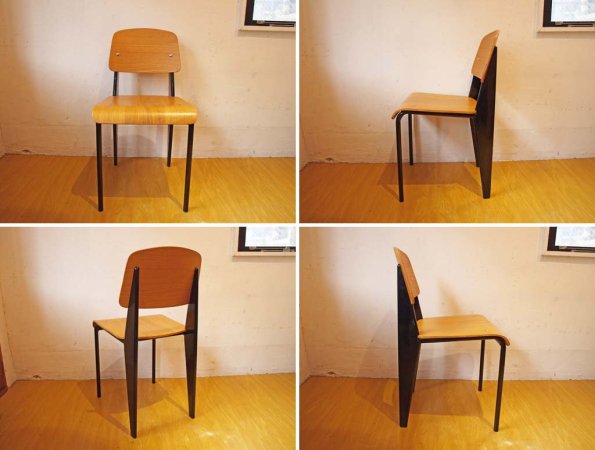 ジャン プルーヴェ スタンダードチェア Standardchair リプロダクト オーク × ブラック A★