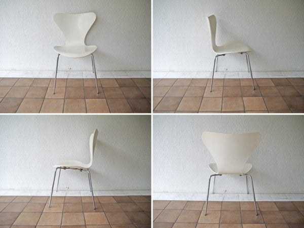 フリッツハンセン Fritz Hansen セブンチェア Seven Chair アルネヤコブセン Arne Jacobsen ホワイトラッカー (定価:￥72,360-/'91.ver) ◇