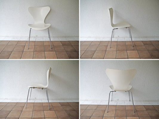 フリッツハンセン Fritz Hansen セブンチェア Seven Chair アルネヤコブセン Arne Jacobsen ホワイトラッカー (定価:￥72,360-/'91.ver) ◇