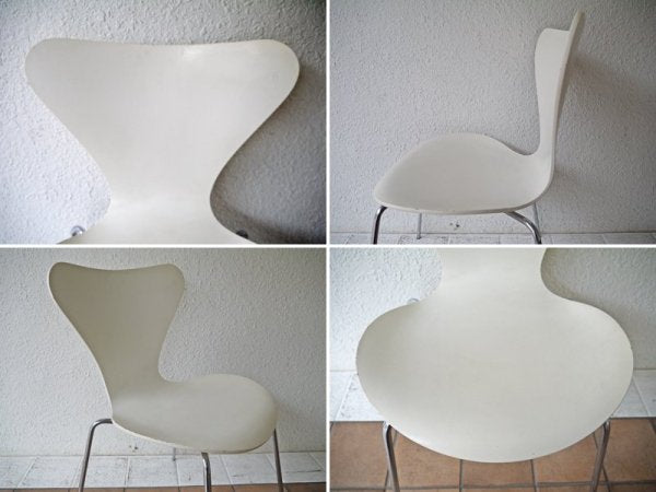 フリッツハンセン Fritz Hansen セブンチェア Seven Chair アルネヤコブセン Arne Jacobsen ホワイトラッカー (定価:￥72,360-/'91.ver) ◇