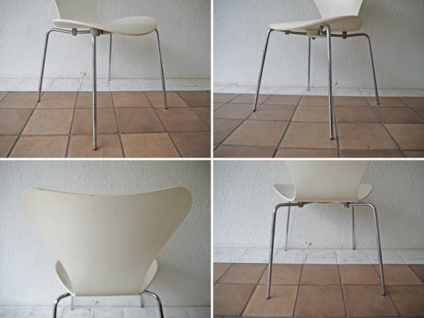 フリッツハンセン Fritz Hansen セブンチェア Seven Chair アルネヤコブセン Arne Jacobsen ホワイトラッカー (定価:￥72,360-/'91.ver) ◇