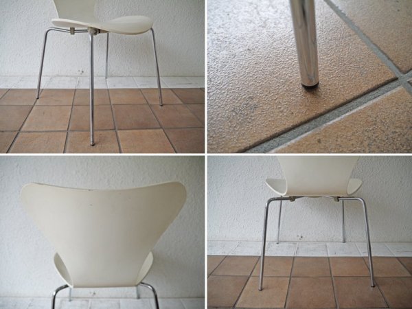 フリッツハンセン Fritz Hansen セブンチェア Seven Chair アルネヤコブセン Arne Jacobsen ホワイトラッカー (定価:￥72,360-/'91.ver) ◇