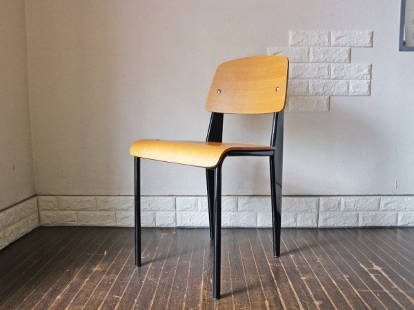 ジャン プルーヴェ スタンダードチェア Standardchair リプロダクト オーク × ブラック ◎