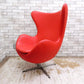 アルネ・ヤコブセン Arne Jacobsen エッグチェア Egg chair リプロダクト品 合皮 レッド ●