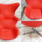 アルネ・ヤコブセン Arne Jacobsen エッグチェア Egg chair リプロダクト品 合皮 レッド ●