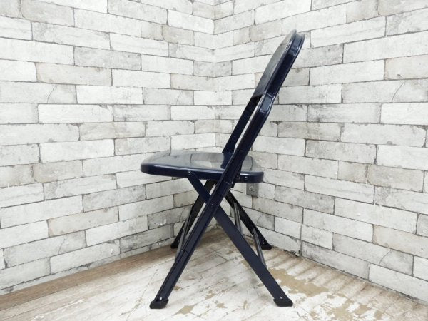 クラリン CLARIN オールスチール フォールディングチェア ALL STEEL FOLDING CHAIR エーシェイプ A shape ネイビー A ●