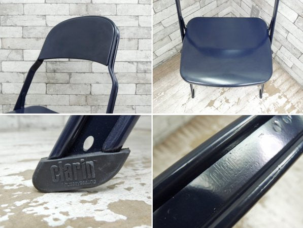 クラリン CLARIN オールスチール フォールディングチェア ALL STEEL FOLDING CHAIR エーシェイプ A shape ネイビー A ●