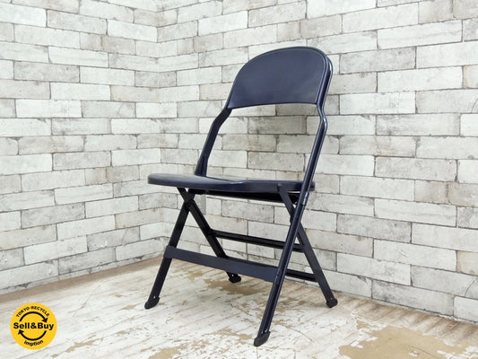 クラリン CLARIN オールスチール フォールディングチェア ALL STEEL FOLDING CHAIR エーシェイプ A shape ネイビー B ●