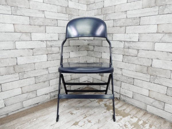 クラリン CLARIN オールスチール フォールディングチェア ALL STEEL FOLDING CHAIR エーシェイプ A shape ネイビー B ●