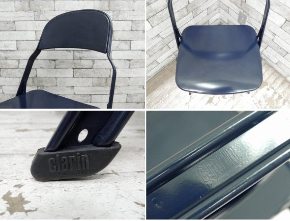 クラリン CLARIN オールスチール フォールディングチェア ALL STEEL FOLDING CHAIR エーシェイプ A shape ネイビー B ●