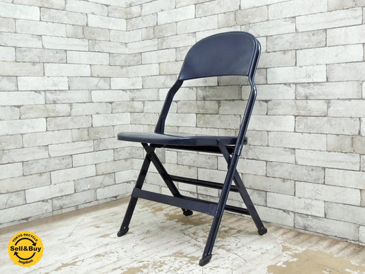 クラリン CLARIN オールスチール フォールディングチェア ALL STEEL FOLDING CHAIR エーシェイプ A shape ネイビー D ●