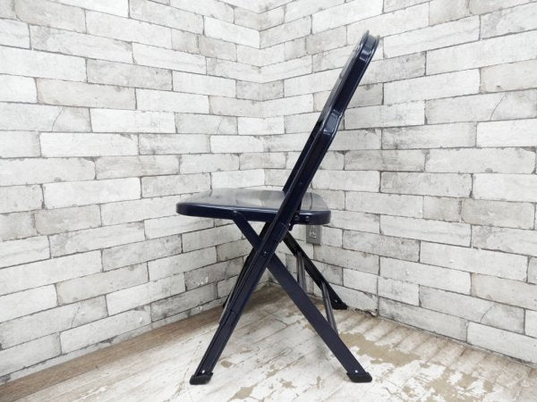 クラリン CLARIN オールスチール フォールディングチェア ALL STEEL FOLDING CHAIR エーシェイプ A shape ネイビー D ●