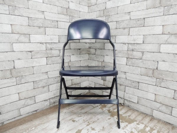 クラリン CLARIN オールスチール フォールディングチェア ALL STEEL FOLDING CHAIR エーシェイプ A shape ネイビー D ●