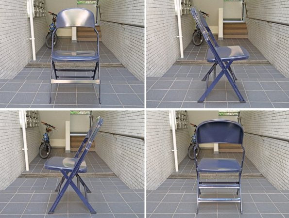 クラリン CLARIN オールスチール フォールディングチェア ALL STEEL FOLDING CHAIR エーシェイプ A shape ネイビー A ■