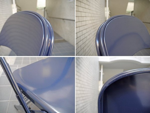 クラリン CLARIN オールスチール フォールディングチェア ALL STEEL FOLDING CHAIR エーシェイプ A shape ネイビー B ■