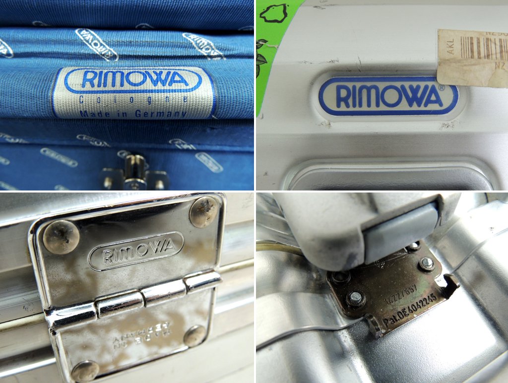 リモワ RIMOWA トパーズ TOPAS 4輪 アルミ スーツケース キャリーケース 青ロゴ 鍵付き ●