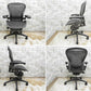 ハーマンミラー HermanMiller アーロンチェア Bサイズ ランバーサポート クラシックカーボン グラファイトカラーベース フル装備 バナナクッション新品交換済み ●
