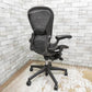 ハーマンミラー HermanMiller アーロンチェア Bサイズ ランバーサポート クラシックカーボン グラファイトカラーベース フル装備 バナナクッション新品交換済み ●