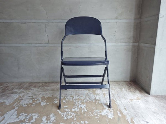 クラリン CLARIN オールスチール フォールディングチェア ALL STEEL FOLDING CHAIR エーシェイプ A shape ネイビー B♪