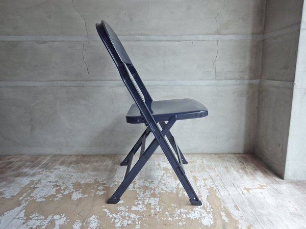 クラリン CLARIN オールスチール フォールディングチェア ALL STEEL FOLDING CHAIR エーシェイプ A shape ネイビー B♪