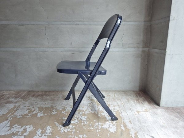 クラリン CLARIN オールスチール フォールディングチェア ALL STEEL FOLDING CHAIR エーシェイプ A shape ネイビー B♪