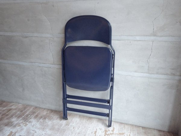 クラリン CLARIN オールスチール フォールディングチェア ALL STEEL FOLDING CHAIR エーシェイプ A shape ネイビー B♪