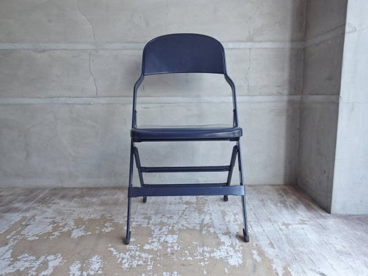 クラリン CLARIN オールスチール フォールディングチェア ALL STEEL FOLDING CHAIR エーシェイプ A shape ネイビー A♪