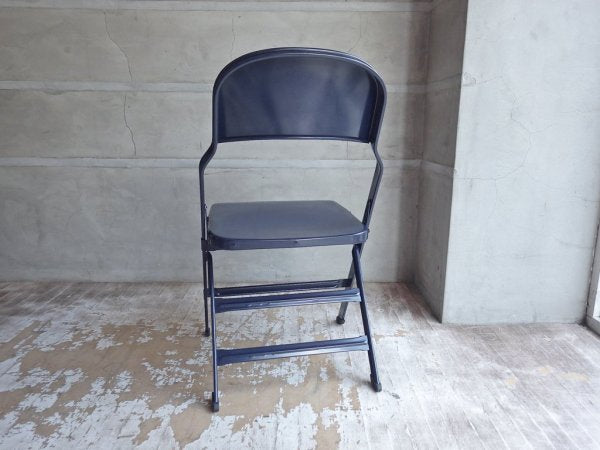 クラリン CLARIN オールスチール フォールディングチェア ALL STEEL FOLDING CHAIR エーシェイプ A shape ネイビー A♪