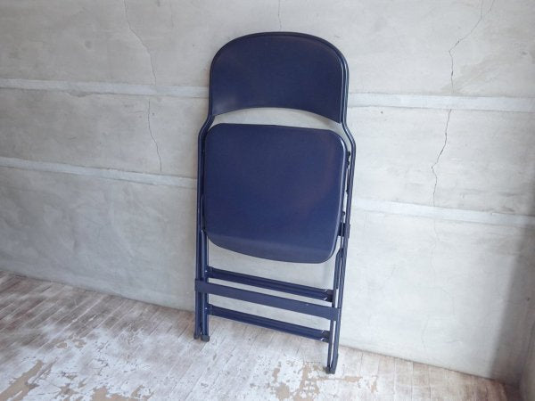 クラリン CLARIN オールスチール フォールディングチェア ALL STEEL FOLDING CHAIR エーシェイプ A shape ネイビー A♪