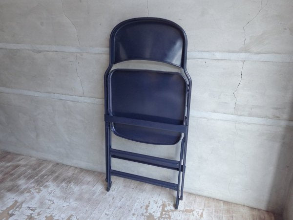 クラリン CLARIN オールスチール フォールディングチェア ALL STEEL FOLDING CHAIR エーシェイプ A shape ネイビー A♪