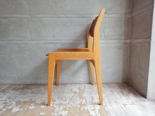 天童木工 TENDO ビンテージ ブックチェア 図書館椅子 ダイニングチェア チーク材 水之江忠臣 B♪