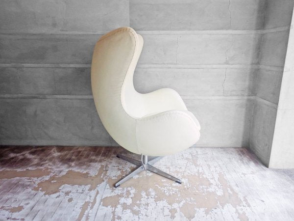 アルネ・ヤコブセン Arne Jacobsen エッグチェア Egg chair リプロダクト品 合皮 アイボリー ♪