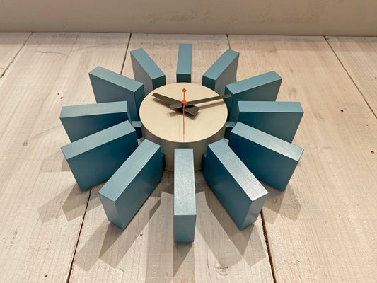 ヴィトラ Vitra ジョージネルソン George Nelson ブロッククロック Block Clock 壁掛け時計 ウォールクロック ブルー ■