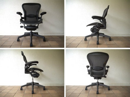 ハーマンミラー HermanMiller アーロンチェア Aeron Chair ランバーサポート フル装備 Bサイズ （ M ） 定価￥183,600- （ デスクチェア / オフィスチェア ） ◇