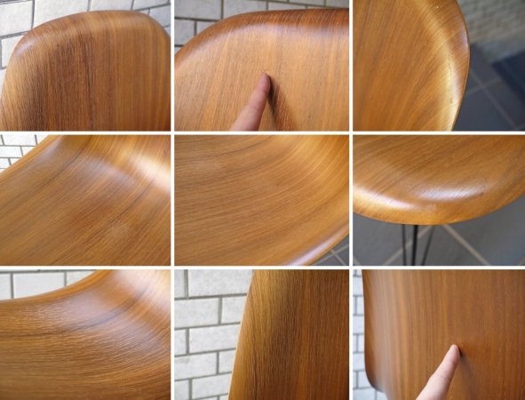 ハーマンミラー Herman Miller サイドシェルチェア DWSR ウォールナット ウッドシェル ブラックエッフェルベース1stタイプ C&R イームズ ミッドセンチュリー ■