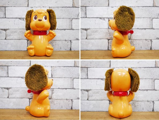 野村トーイ CBS TOYS 昭和レトロ 犬のソフビ人形 首可動式 フィギュア ●