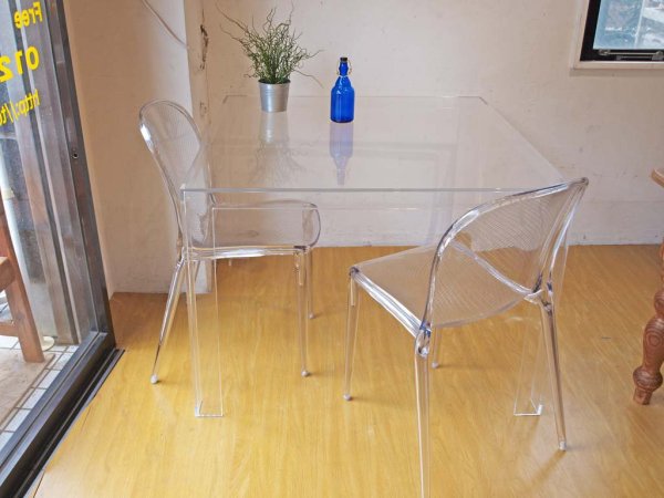 カルテル Kartell インビジブル テーブル INVISIBLE TABLE クリスタル Cristal 吉岡 徳仁 ミニマルデザイン 定価 13.8万円★