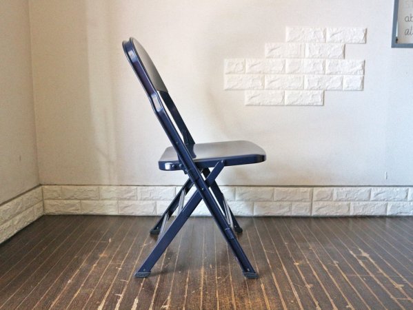 クラリン CLARIN オールスチール フォールディングチェア ALL STEEL FOLDING CHAIR エーシェイプ A shape ネイビー A ◎