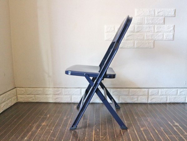 クラリン CLARIN オールスチール フォールディングチェア ALL STEEL FOLDING CHAIR エーシェイプ A shape ネイビー A ◎