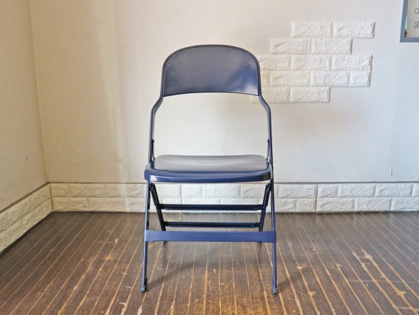 クラリン CLARIN オールスチール フォールディングチェア ALL STEEL FOLDING CHAIR エーシェイプ A shape ネイビー B ◎