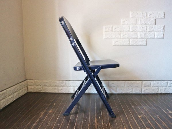 クラリン CLARIN オールスチール フォールディングチェア ALL STEEL FOLDING CHAIR エーシェイプ A shape ネイビー C ◎