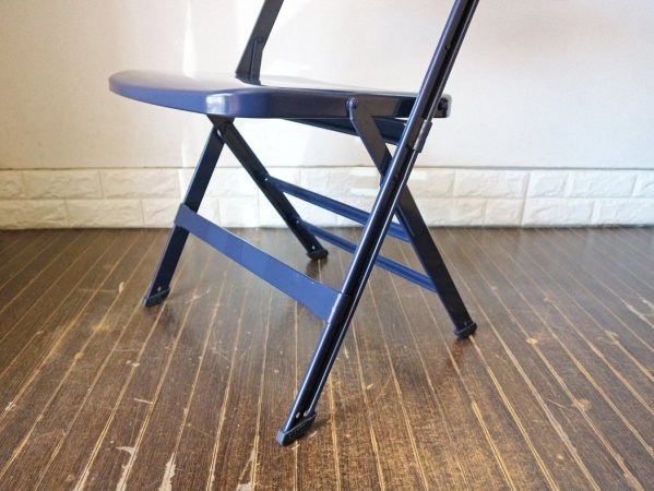 クラリン CLARIN オールスチール フォールディングチェア ALL STEEL FOLDING CHAIR エーシェイプ A shape ネイビー C ◎