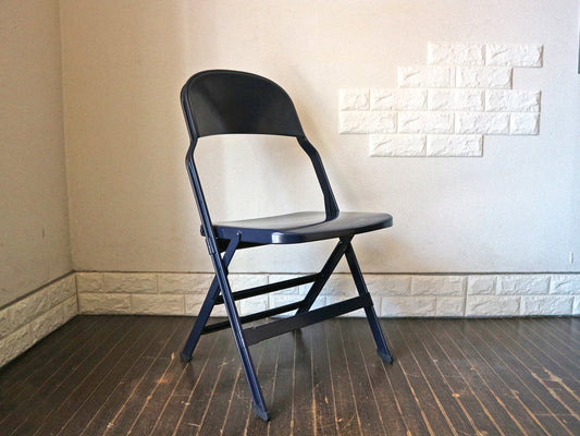 クラリン CLARIN オールスチール フォールディングチェア ALL STEEL FOLDING CHAIR エーシェイプ A shape ネイビー D ◎