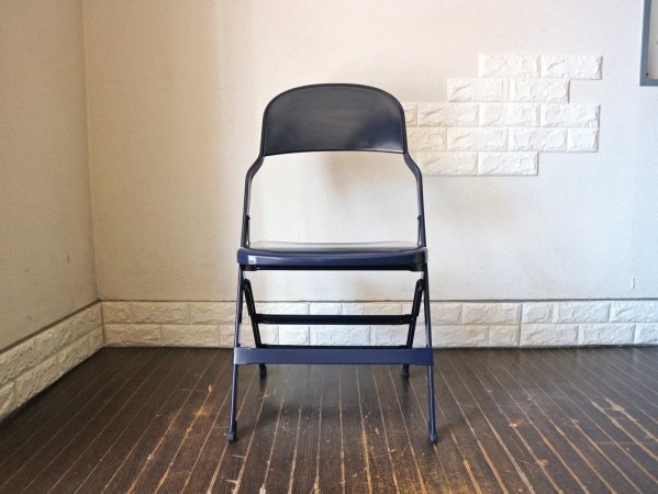 クラリン CLARIN オールスチール フォールディングチェア ALL STEEL FOLDING CHAIR エーシェイプ A shape ネイビー D ◎