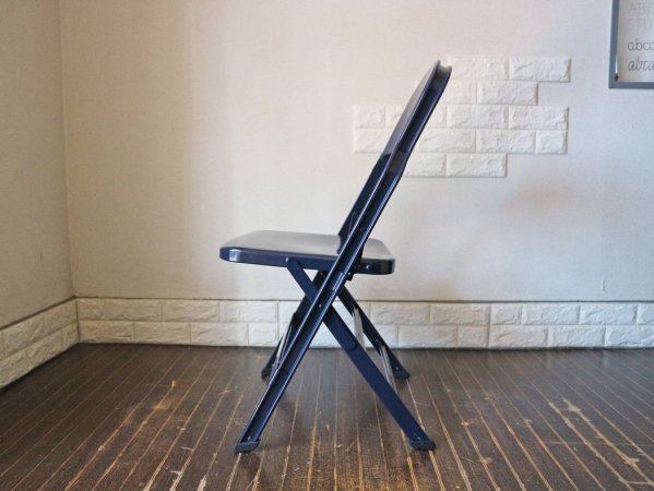 クラリン CLARIN オールスチール フォールディングチェア ALL STEEL FOLDING CHAIR エーシェイプ A shape ネイビー D ◎