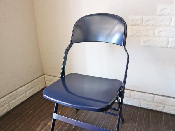 クラリン CLARIN オールスチール フォールディングチェア ALL STEEL FOLDING CHAIR エーシェイプ A shape ネイビー D ◎