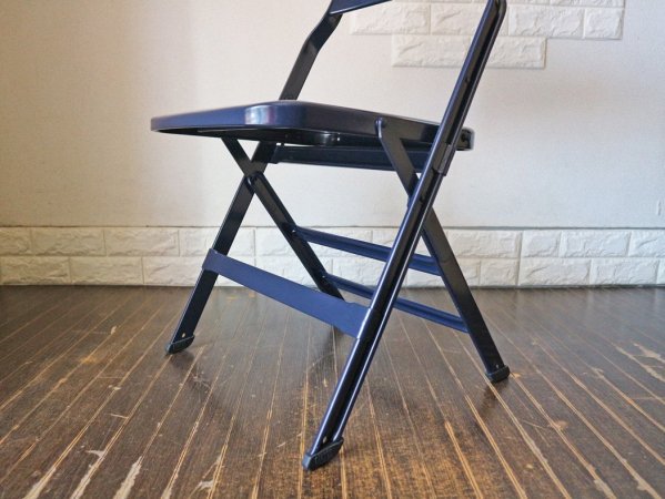 クラリン CLARIN オールスチール フォールディングチェア ALL STEEL FOLDING CHAIR エーシェイプ A shape ネイビー D ◎