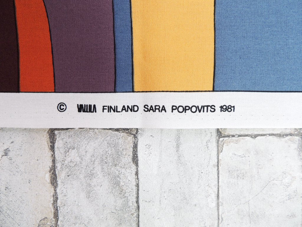 VALLILA FINLAND ビンテージ ファブリック サラ・ポポビッツ Sara Popovits 97×154cm ●