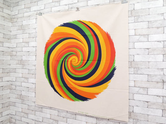 Strömma Sweden ハリケーン Hurricane ビンテージ ファブリック Curry Melin 125×126cm ミッドセンチュリー ●