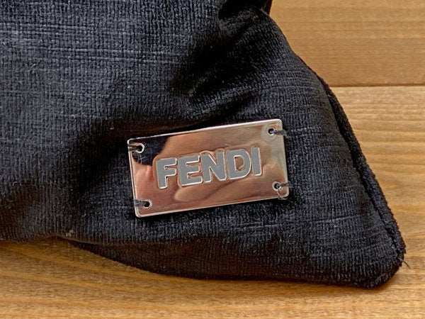 フェンディ FENDI ホーム・コレクション スワロフスキー クッション フェザー ブラック ロゴ ■